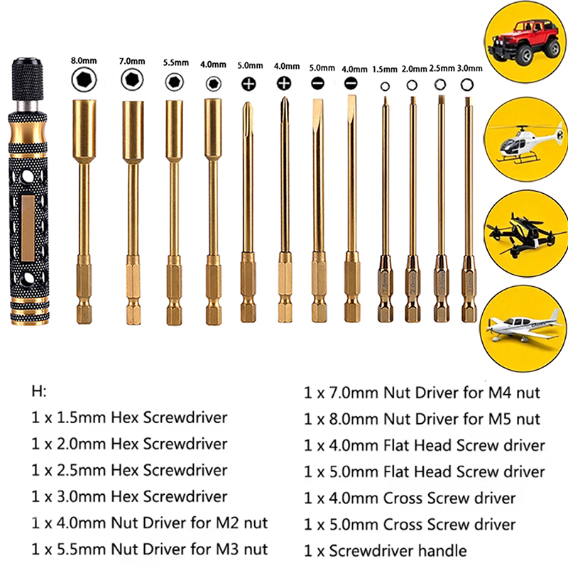 RC Metal Hex Screwdriver Set 1 - Rc Hobby Electric Screwdriver review and price