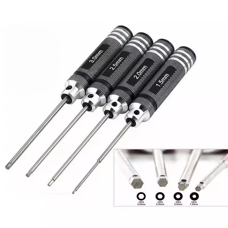 4PCS 1.5/2/2.5/3.0mm Black Hex - Rc Hobby Electric Screwdriver review and price